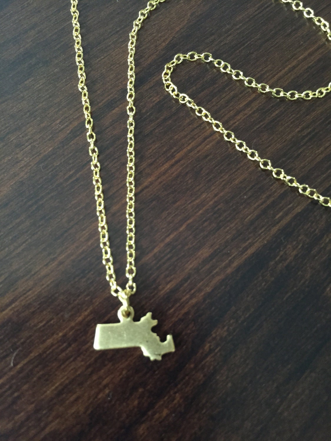 Massachusetts Necklace Massachusetts gold Massachusetts