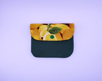 Purse quilted, lemon and green