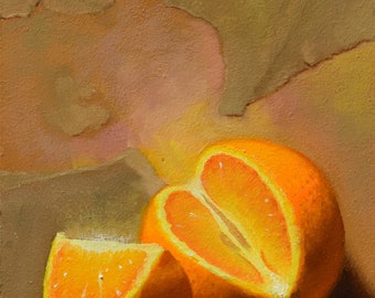 Atomic Orange Part II - Original Oil Painting in Frame