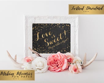 Love is Sweet Take a Treat, Instant Download, Glitter Chalk Wedding, sweet sign, printable chalkboard, wedding sign, wedding decoration