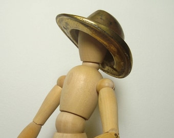Brass Hat Paperweight Vintage Campaign Hat 6-4 Desk Accessory