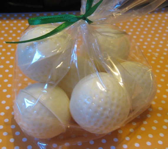 Bag of balls - bag of white chocolate 3D Golf Ball party favors 6 pieces