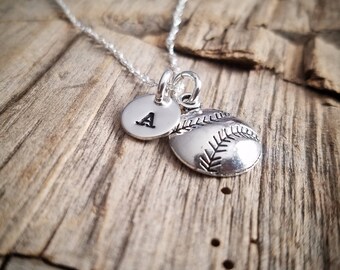 Baseball/Softball Necklace - Personalized Sterling Silver