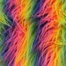 Faux Fur Fabric Long Pile GORILLA Rainbow Stripes/ 60" Wide / Sold by the yard