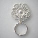 Magnetic OR Tac Pin ID Badge Holder or Reading / Sun Glasses Holder Silver Metal SMF5