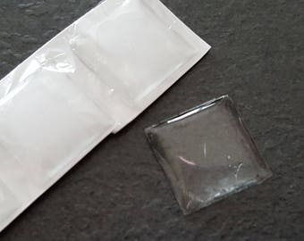 10 cabochons adhesive square resin 12mm