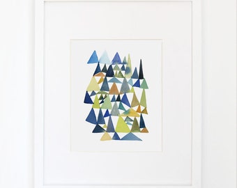 Forest of Triangles- Watercolor Archival Print