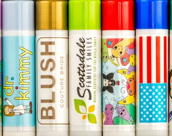 Custom Label Lip Balm 100 Tubes 49.00 FREE LABEL PROOF before you order!! Free Shipping!!!