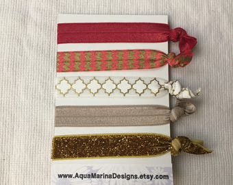 Elastic Hair Ties - Crimson Collection