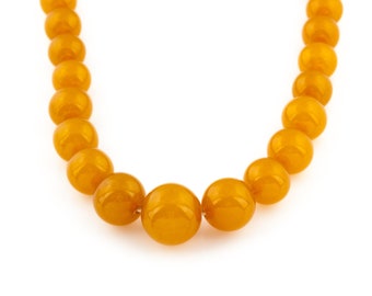 Natural Baltic Amber Necklace (40.8g) // Retro Beaded Necklace // Vintage Statement Jewellery