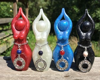 Moon Phase Story Goddess Sculpture (statue, moondala, moonwheel, moon sisters, lunar priestess, story goddess)
