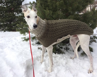 Greyhound Sweater, Greyhound Coat, greyhound jersey, Pet Clothing, Dog Sweater, Large Dog Sweater, Large Dog Clothes, Knitted Dog Sweater