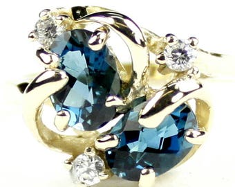 London Blue Topaz, 18Ky Gold Ring, R016