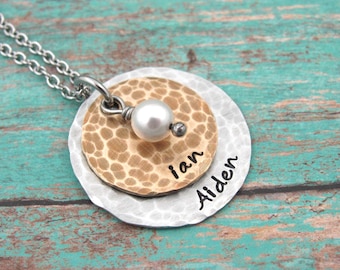 Personalized Hand Stamped Necklace Personalized Jewelry Hand Stamped Jewelry Custom Jewelry Personalized Necklace Handstamped Necklace