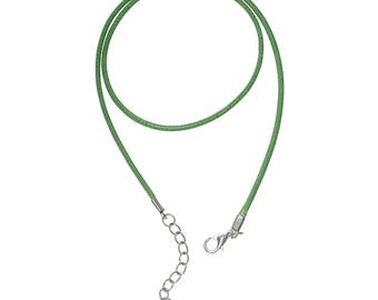 FIL105 - 1 necklace-waxed cotton cord ready to mount light green
