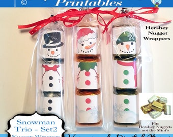 Rolo Candy Bar Wrapper Christmas Snowman trio for the