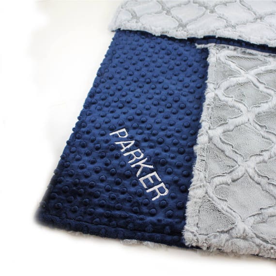 Personalized baby Blanket, Baby Gift, Kids Minky Baby Blanket Boy, Geometric Blanket, Receiving Blanket, Name Baby Blanket Baby Shower Gift
