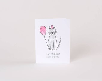 Birthday Cat // Cat Card // Funny Cat Cat // Cat Birthday Card