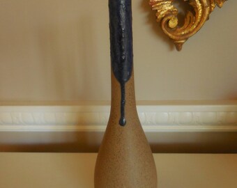 Vintage Matte Textured Finish with Glossy Drip on Vase