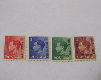 Four 1936 Edward VIII Great Britian Morocco Agencies Stamps