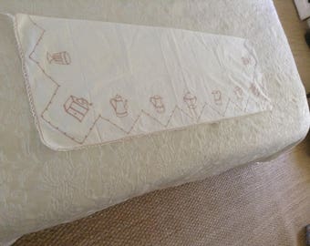 vintage french embroidered shelf trim