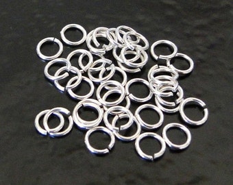 100pcs - .925 Sterling Silver 5mm Open Jump Rings 20ga, Made in USA, SS7