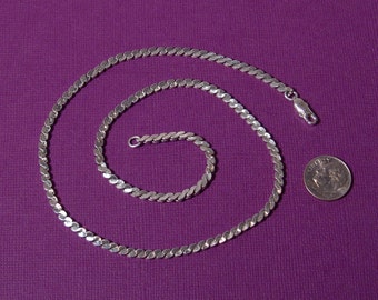 Vintage Heavy Sterling silver Serpentine chain 18"