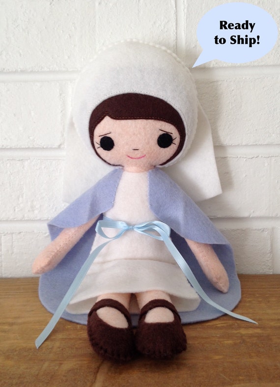 Catholic Toy Doll Virgin Mary Wool Felt Blend Catholic