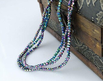 20 beads faceted glass, multicolor, 2mm