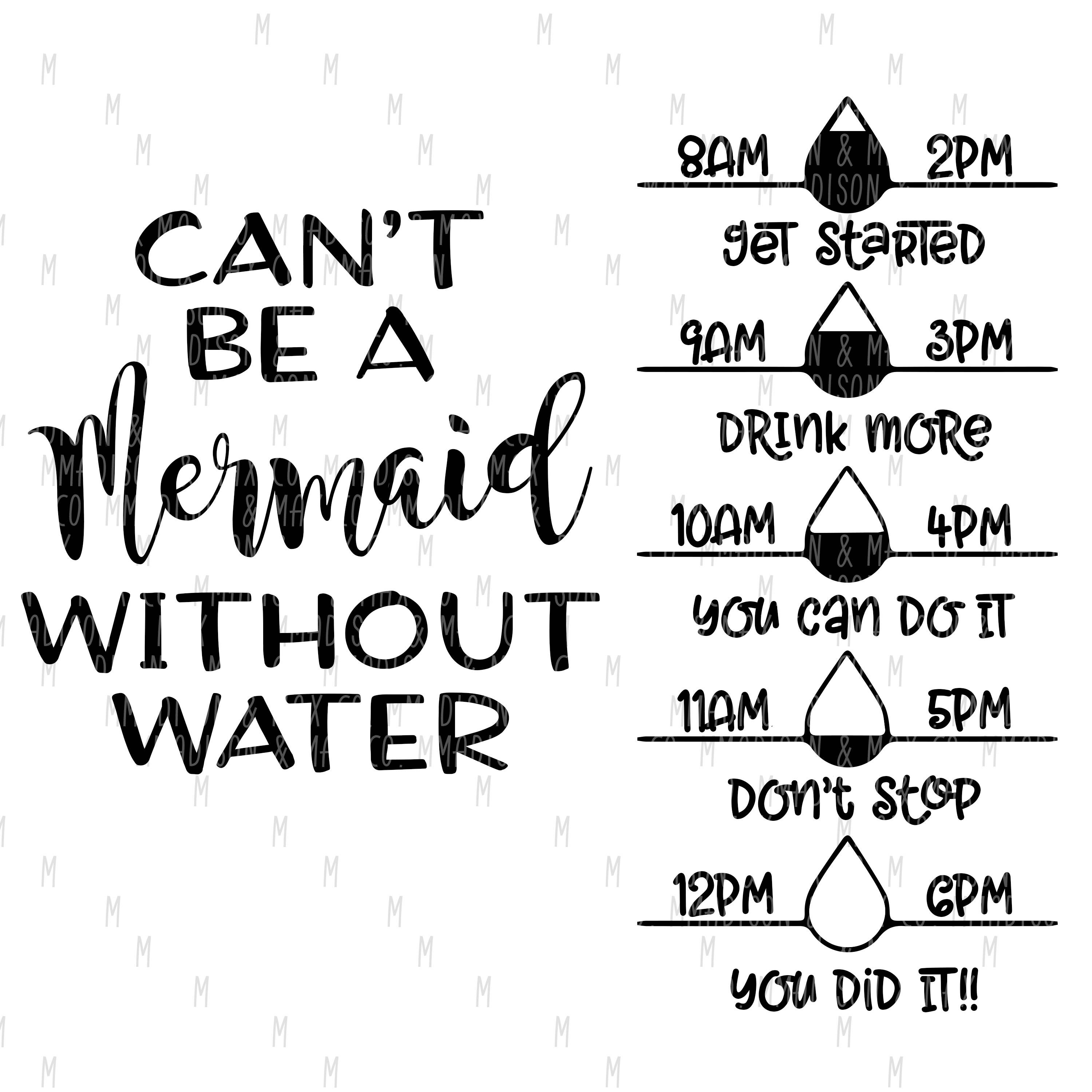 Download Mermaid SVG Water Tracker SVG File Fitness Decal