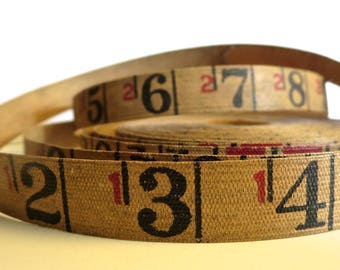 Vintage linen tape measure 2 yards of measuring tape Measurement tape Tape measure Two yards Vintage linen tape Rustic measuring tape MT