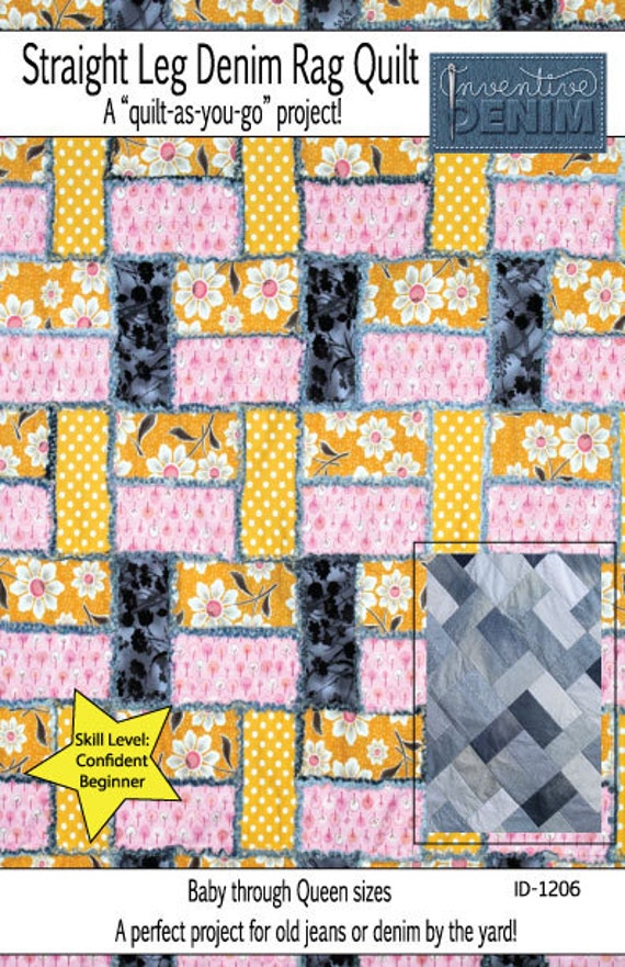 Download PDF DOWNLOAD Straight Leg Denim Rag Quilt Pattern use your