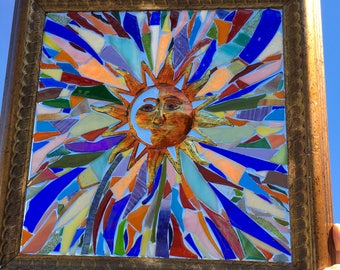 Sun Stained Glass Window Art Suncatcher