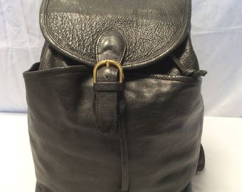 Vintage Black Leather BOULDER RIDGE Backpack