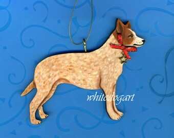 Red Heeler Australian Cattle Dog Christmas Ornament