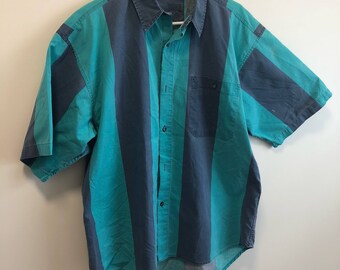 Vintage Oxford, Vintage Mens Oxford, vintage striped oxford, vintage, vintage striped mens top, vintage mens top,