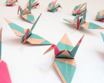 Collection Bi-Triangle origami cranes