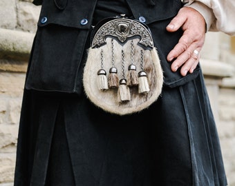 Utility kilt made in heavy black cotton twill