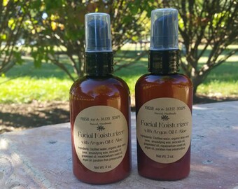 Facial Moisturizer with Argan Oil & Organic Aloe Vera Juice, Natural Moisturizer, Vegan