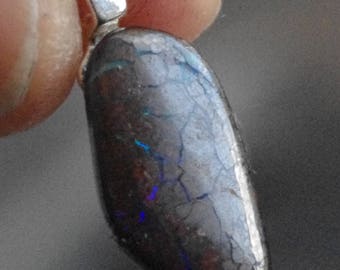 Pretty Australian Boulder Opal pendant on Sterling Silver bail