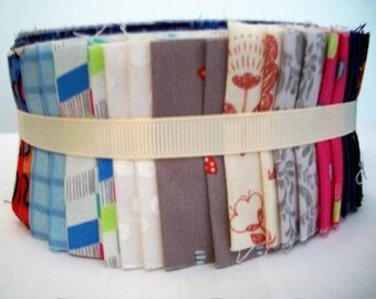 40 strips - Jelly Roll Quilting Patchwork Cotton Fabric - Jelly Roll - 2 1/2 inches x 44 inches each - Tissu pour courtepointe