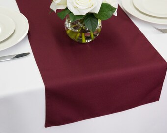Burgundy Polyester Table Runner | Wedding Table Runners