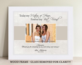 Maid of Honor Gift, Matron of Honor Gift, Bridesmaid Gift, Personalized Maid of Honor Picture Frame