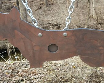 3/8" Full Size Coyote and Bullseye AR500 Steel Shooting Target BIG DONG TARGETS