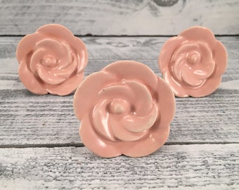 Knobs, Dusty Rose Ceramic Knob, Instant Furniture Upgrade Ceramic Dresser Drawer Pulls, Item #509221746