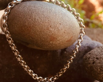 Sterling Silver Rolo Chain Link Bracelet