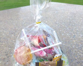 50 Flat Poly Clear Non-Reseable Bakery Plastic Bags. Party Bags. Favor Bags. Candy Bags. 5 7/8 X 7 1/4