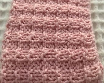 Dish Cloth / Wash Cloth Hand Knitted All Cotton Pastel colours