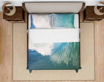 Wave Duvet Cover, Wave Bedding, Wave Duvet Cover, Wave Bedding, Photo Bedding