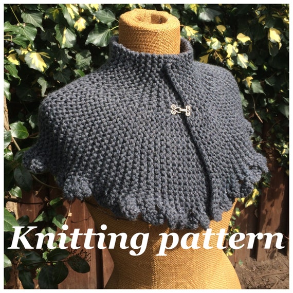 PDF knitting pattern Victoria capelet knitted cape victorian